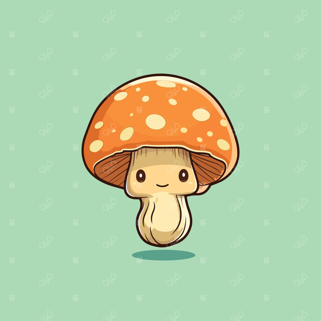 تصویر کارتونی بامزه قارچ پورچینی