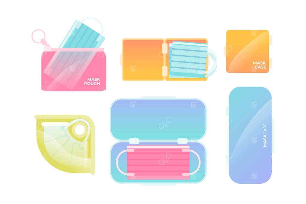 مجموعه جعبه‌های نگهداری ماسک با طراحی تخت
