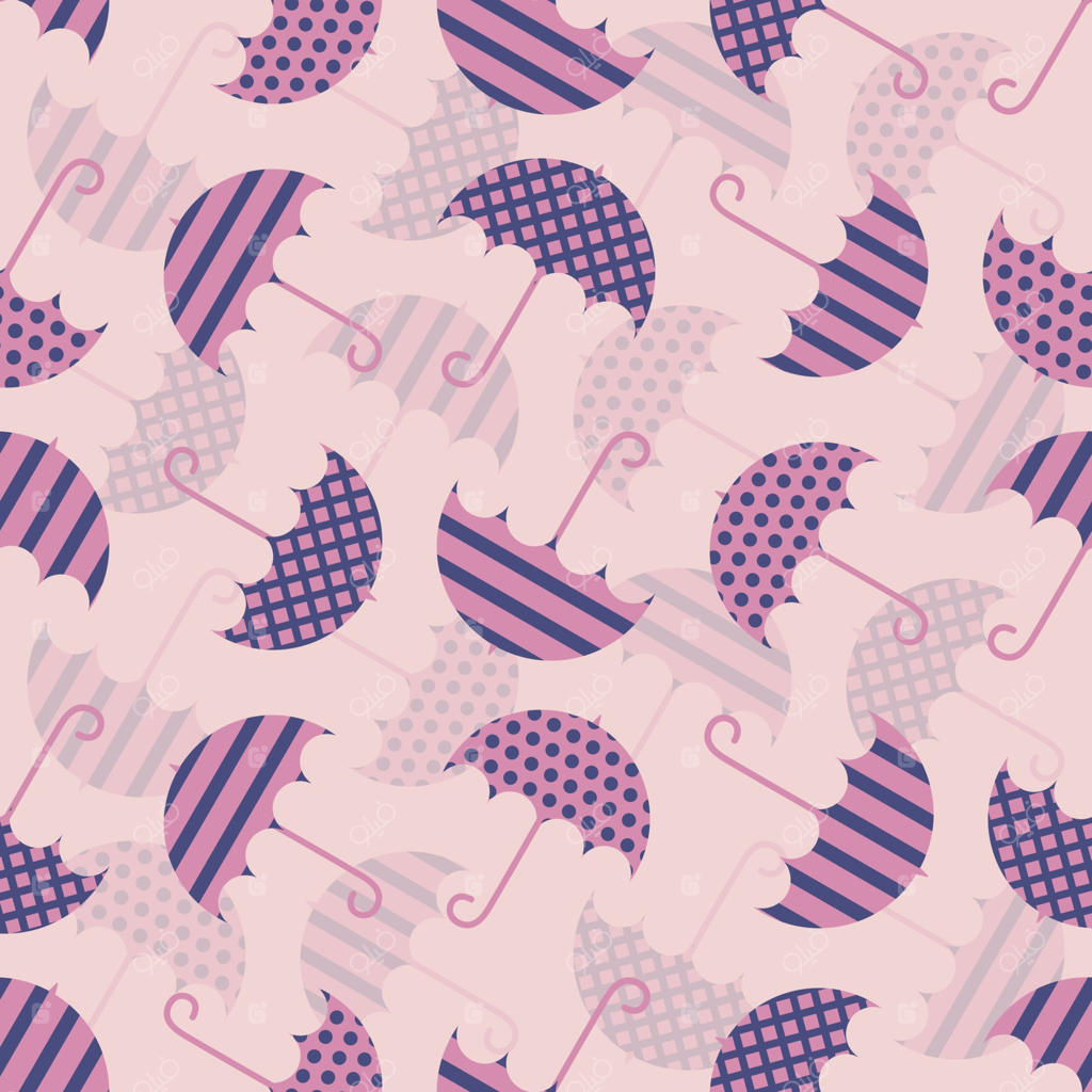 پترن یکپارچه با چترهای صورتی و بنفش