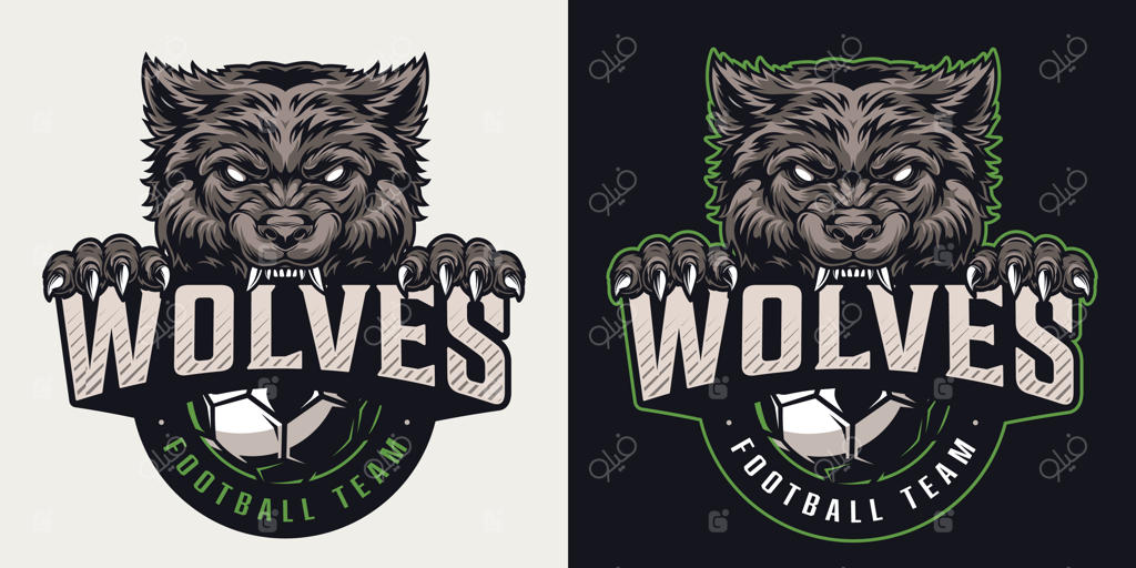 لوگوی رنگارنگ وینتیج تیم فوتبال