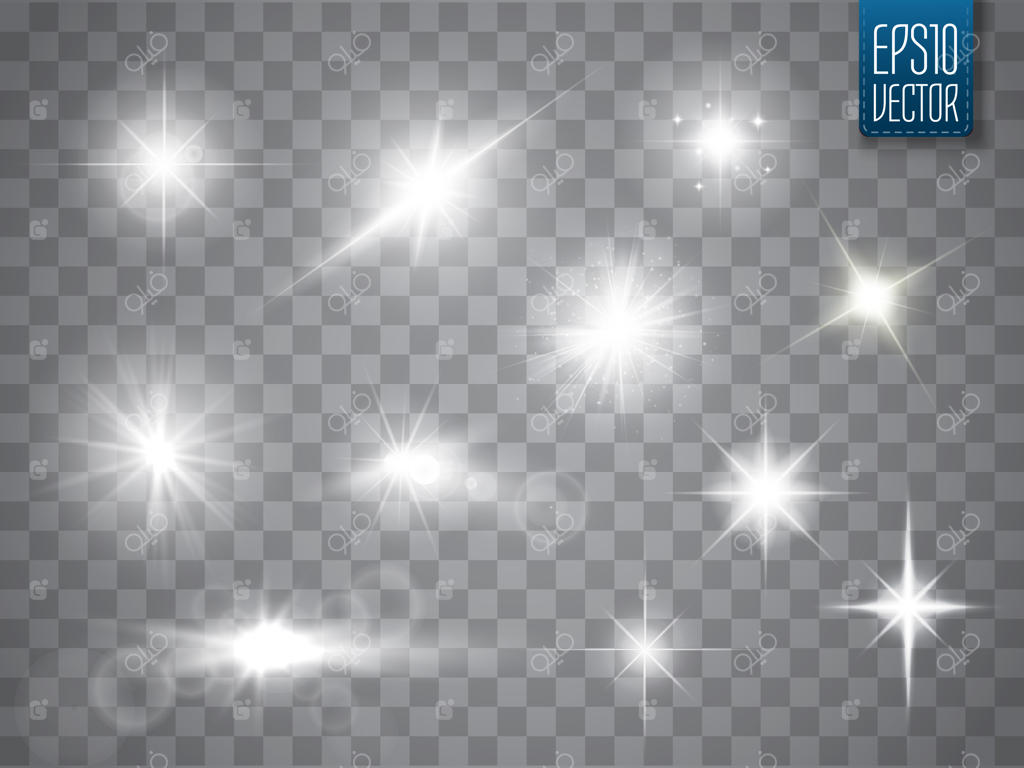 جرقه‌های جداشده: ستاره‌های درخشان، درخشش لنز و نورهای چشمک‌زن