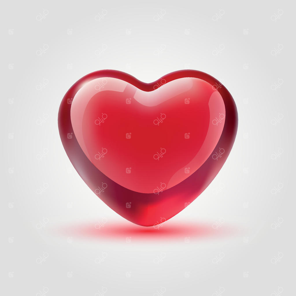 قلب شیشه‌ای براق قرمز ژله‌ای، جدا شده روی پس‌زمینه سفید. آیکون با گرادیان مش. طراحی عاشقانه و عاشقانه. الگو برای کارت‌های تعطیلات، روز ولنتاین، عروسی شاد.