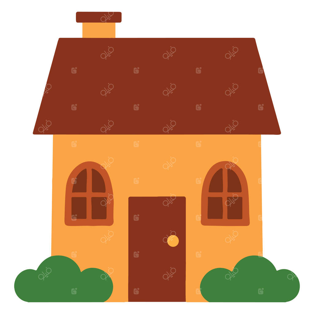 تصویرسازی خانه کارتونی، باغ خانه کارتونی مجزا، کلیپ‌آرت باغبانی رنگارنگ، طراحی باغبان برای سابلیمیشن