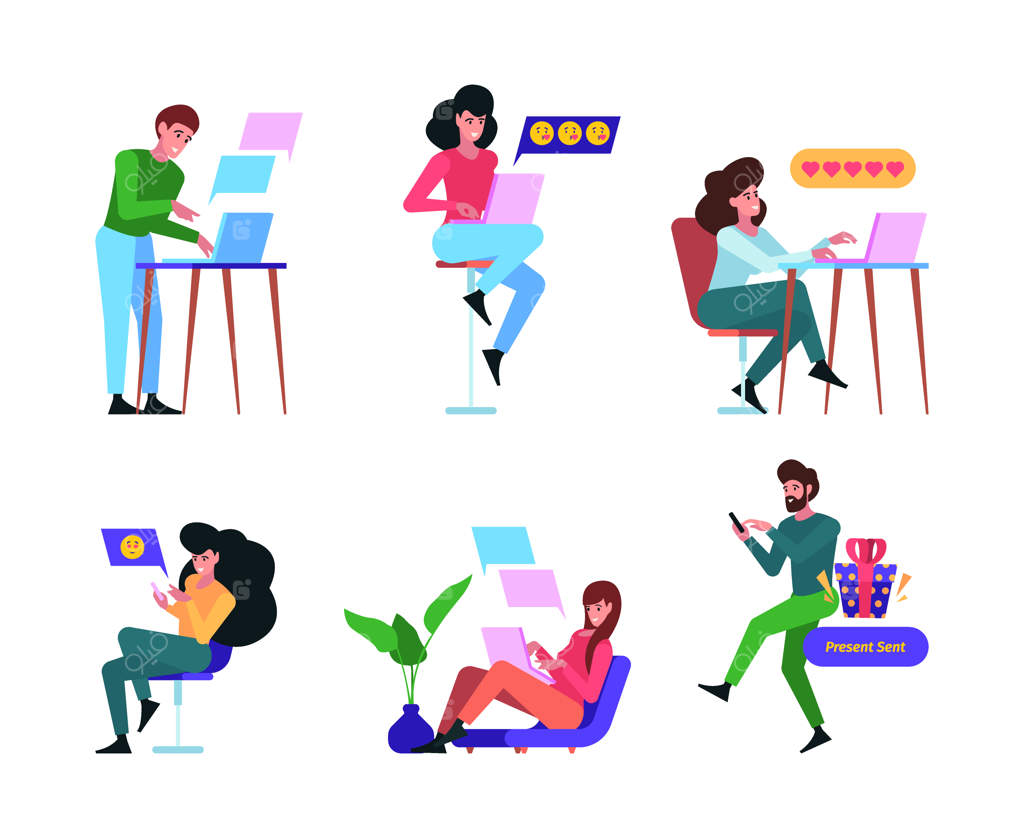 دوستیابی آنلاین: گفتگوهای عاشقانه زوج‌ها در پیام‌رسان‌ها و سایت‌های اینترنتی پر زرق و برق