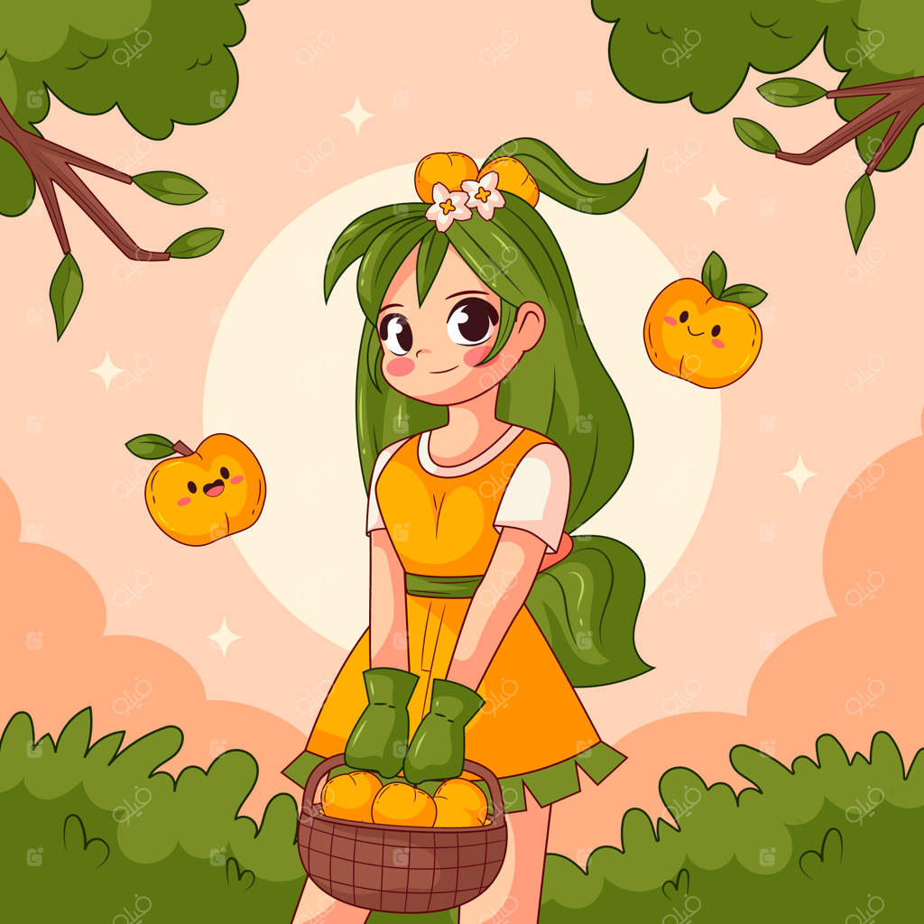 تصویرسازی زردآلو با دست طراحی‌شده