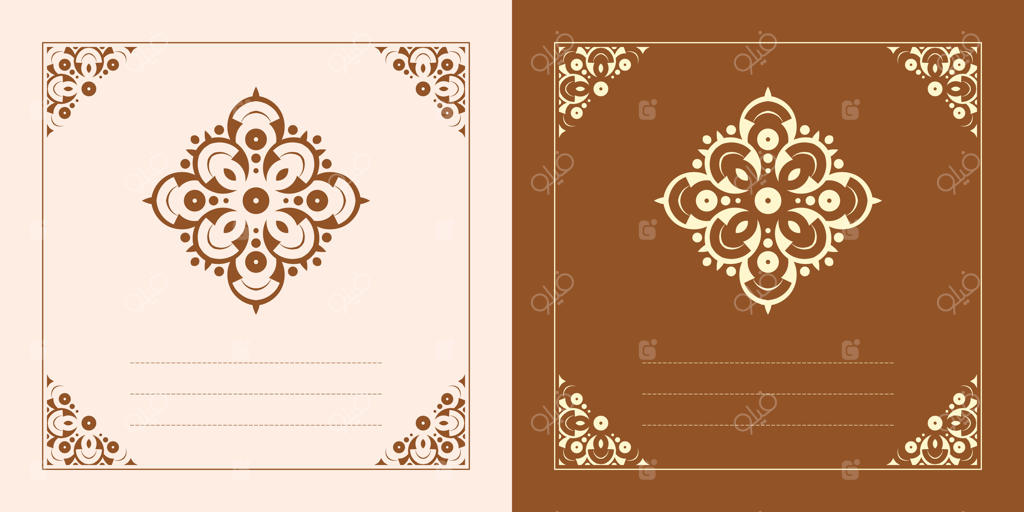 قاب تزئینی گل‌دار شیک با حاشیه و گوشه‌های مربعی طراحی‌شده