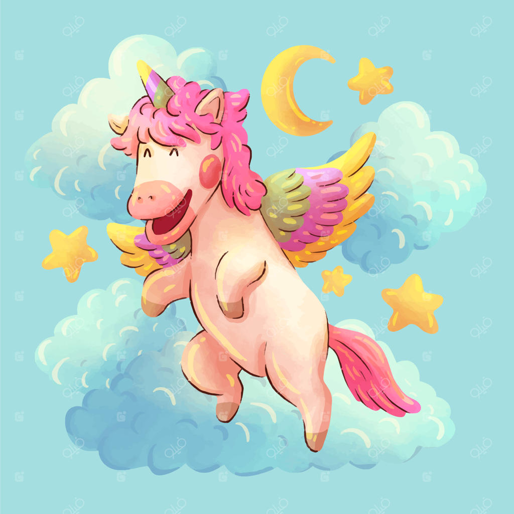 تصویر بامزه اسب شاخدار