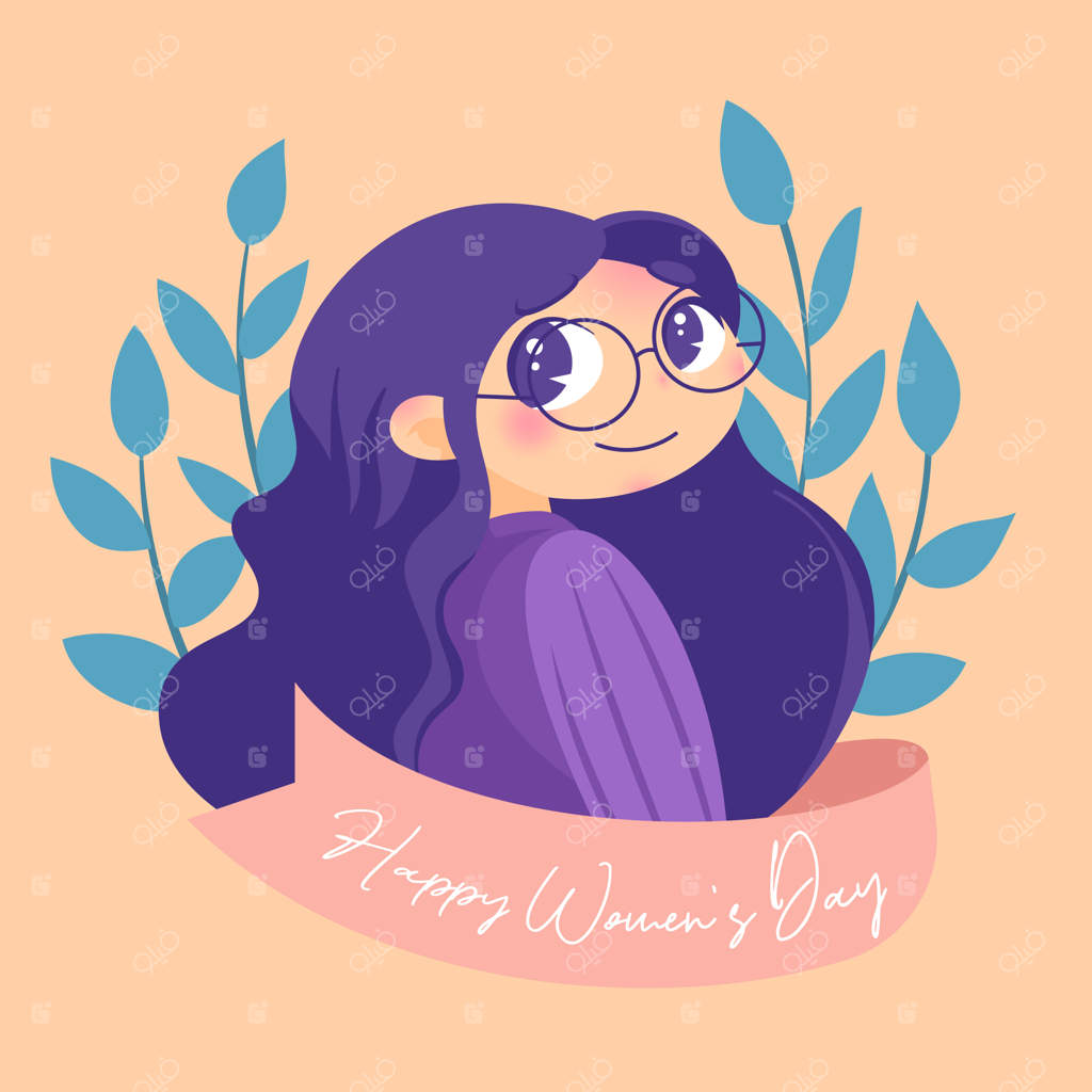 روز جهانی زن‌ها - طراحی شخصیت فلت و تصویرسازی کاغذی بامزه