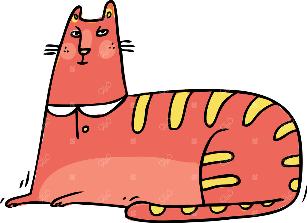 تصویرسازی دستی گربه بامزه برای کتاب رنگ‌آمیزی