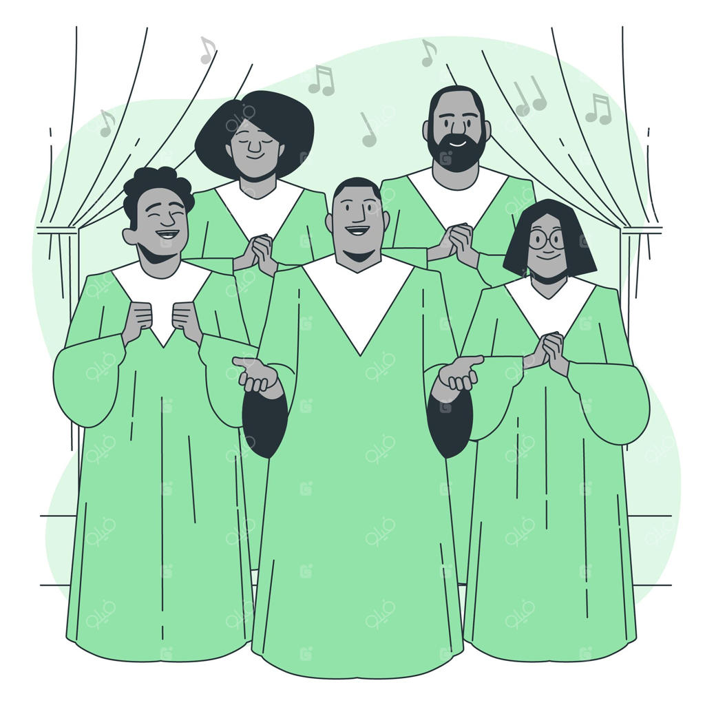 تصویرسازی از ایده گروه کر موسیقی مذهبی