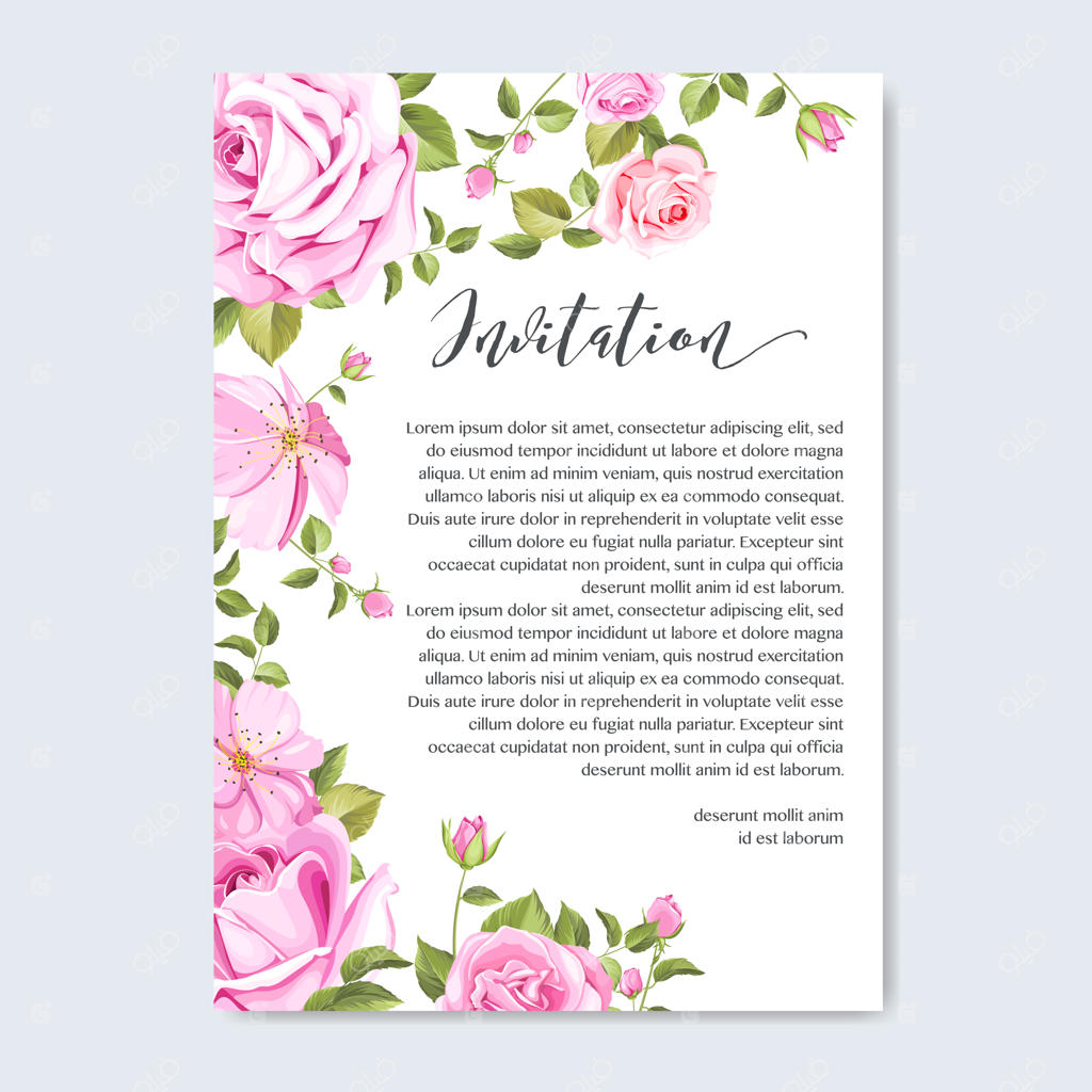 کارت دعوت عروسی با طرح گل‌ها و برگ‌های رنگارنگ