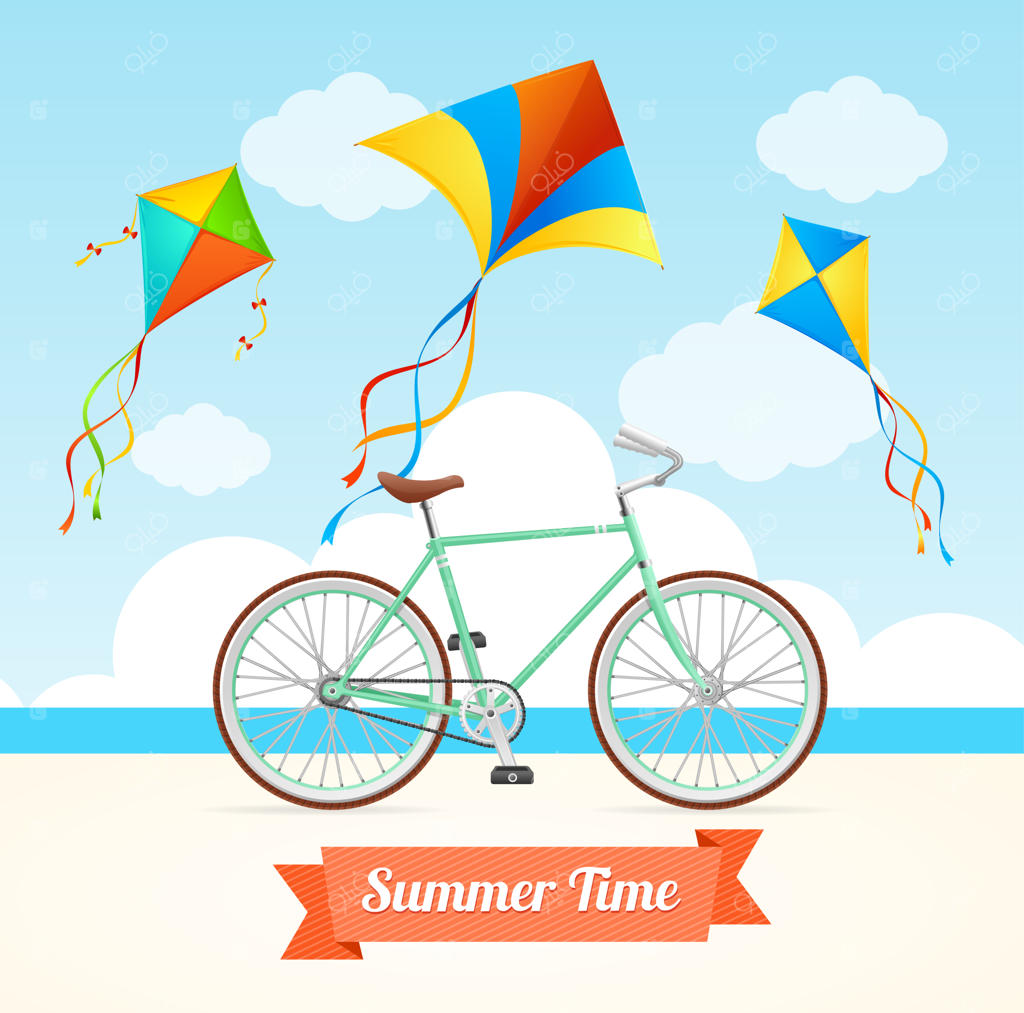 تابستان با بادبادک و دوچرخه.
