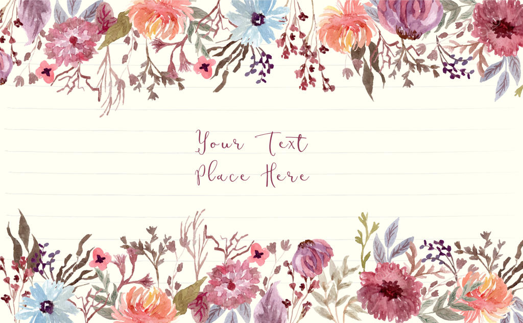 پس‌زمینه قاب گل‌دار آبرنگی به سبک قدیمی