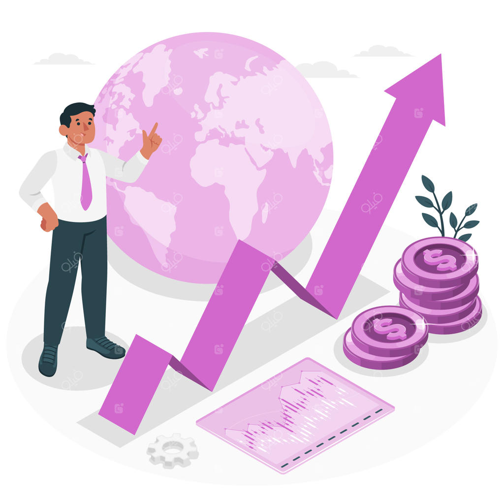 تصویرسازی مفهوم بازار جهانی سهام