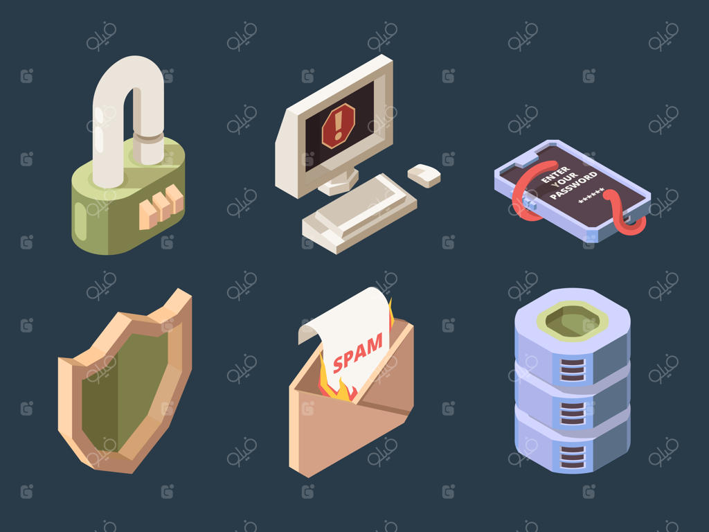 امنیت سایبری: حمله هکری آنلاین، بات‌های اسپم، ویروس‌ها، فیشینگ و محافظت دیجیتال از داده‌ها

ایلوستراسیون: مقابله با ویروس‌ها و اسپم و فیشینگ و حفاظت از شبکه‌های دیجیتال