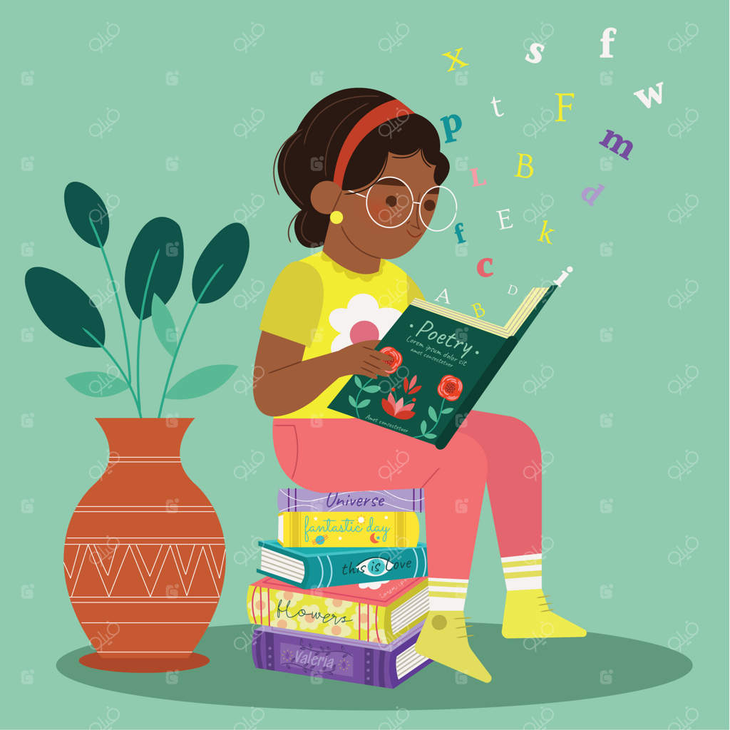 تصویرسازی ادبیات با طراحی مسطح و دست‌ساز