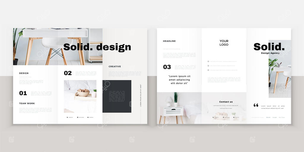 قالب بروشور سه‌لت‌نامه مینیمال