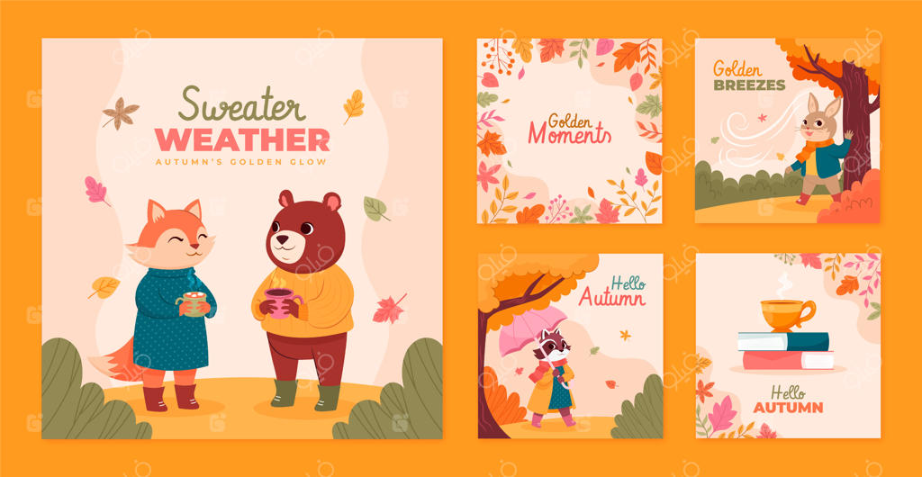 مجموعه پست‌های اینستاگرام برای جشن فصل پاییز