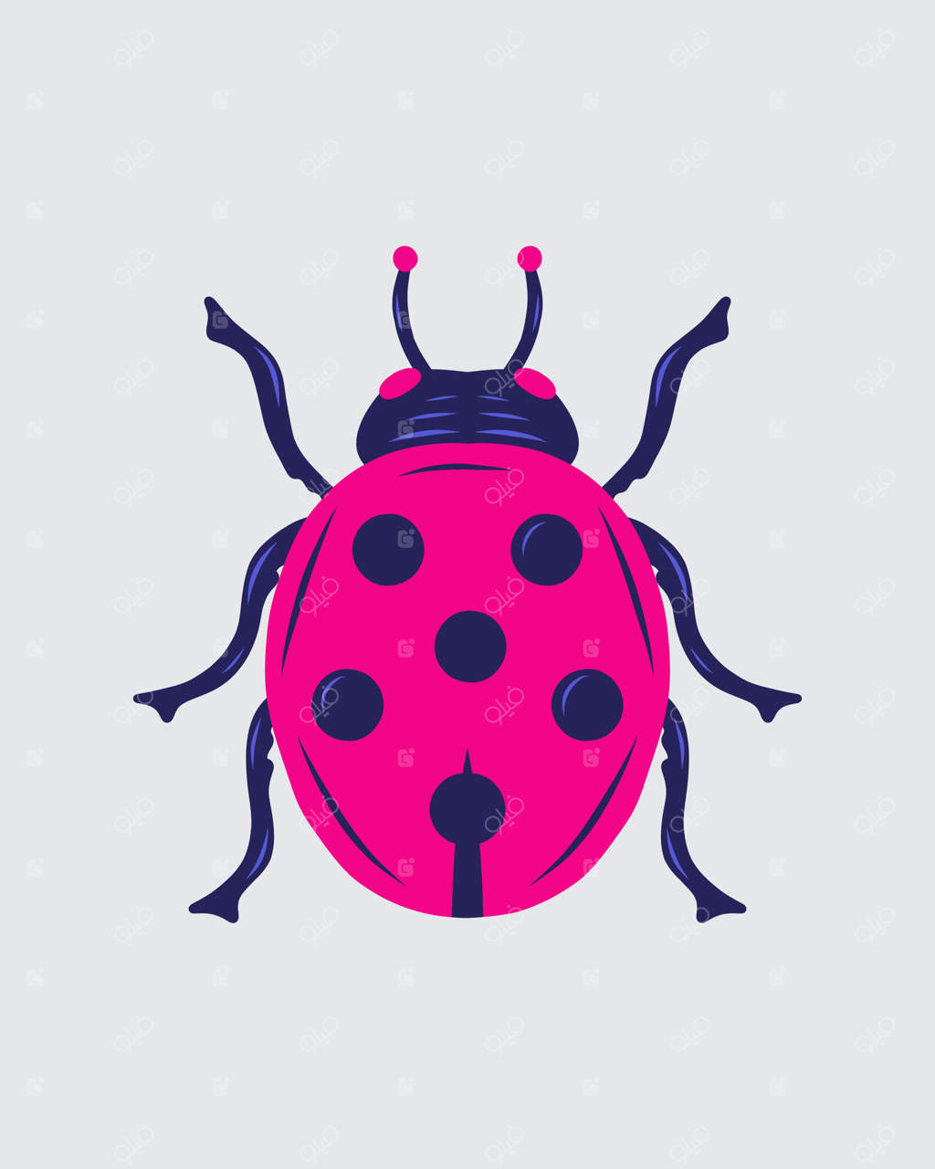 تصویرسازی کلیپ آرت سبک وینتج کفشدوزک، حشره باغ، زیست‌بوم، برچسب و هنر چاپ قابل ویرایش