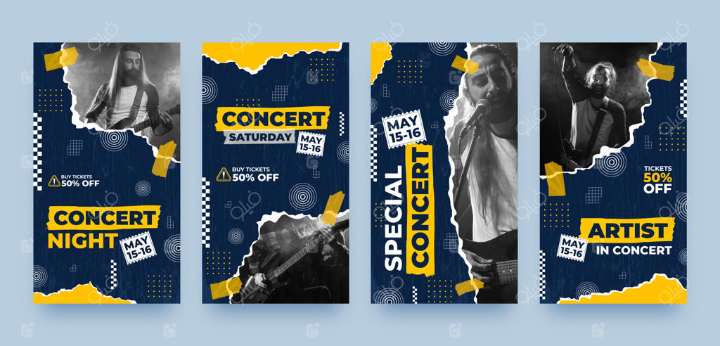 قالب استوری اینستاگرام برای کنسرت موسیقی