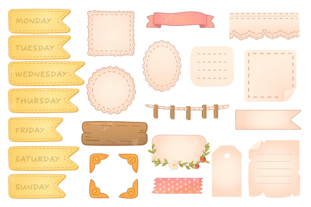 عناصر تزئینی برای برنامه‌ریزی هفتگی و سازماندهی حرفه‌ای وکتور