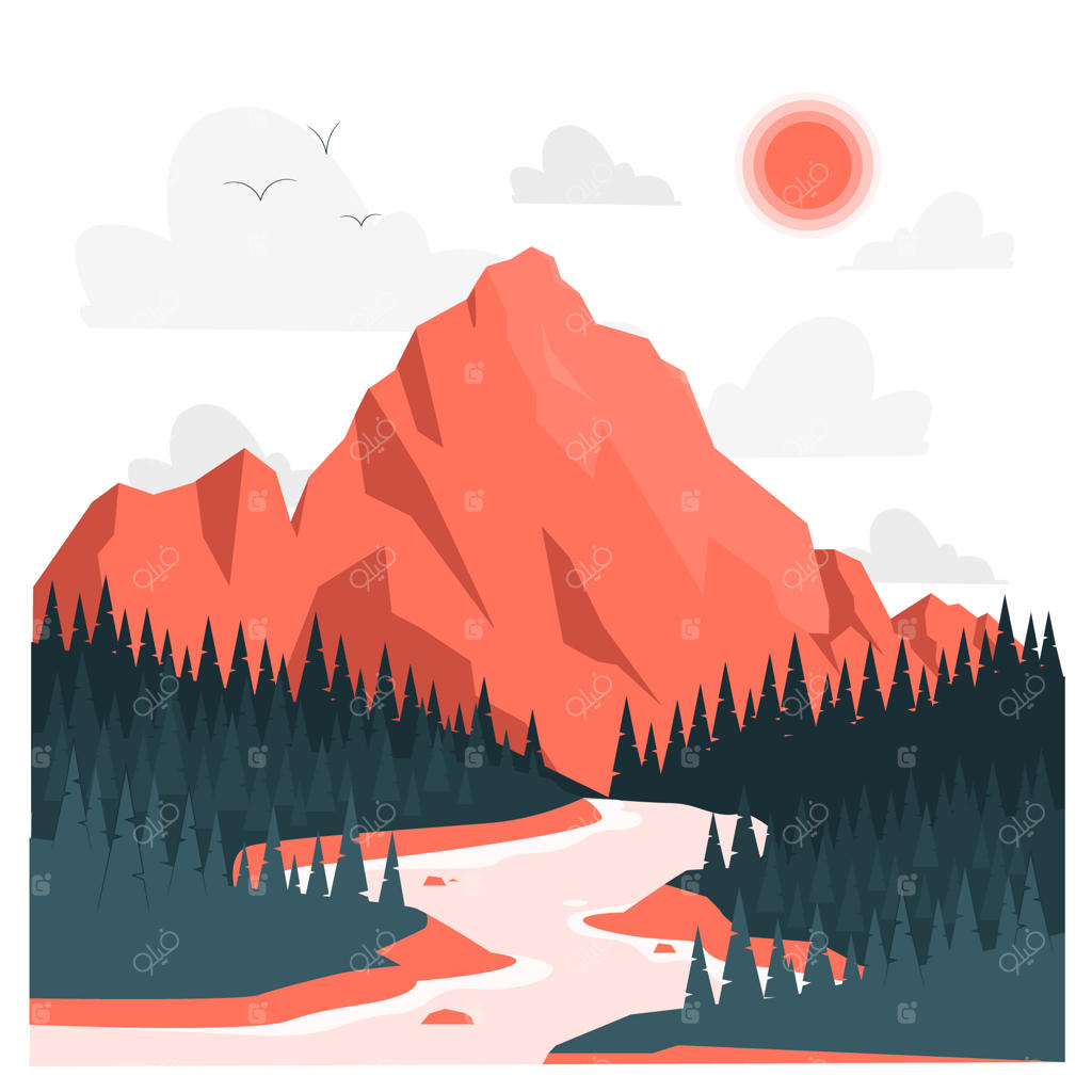 تصویرسازی مفهومی رودخانه کوهستانی