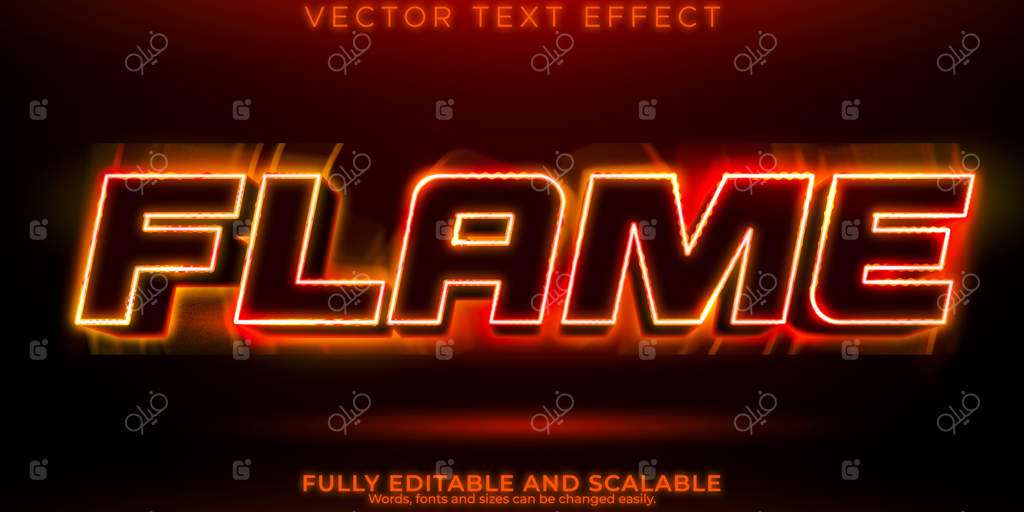 افکت متن شعله و جهنم با قابلیت ویرایش متن