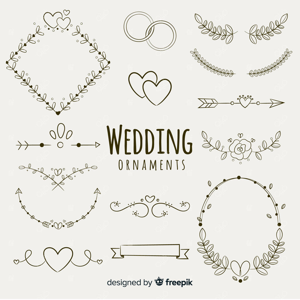 مجموعه تزئینات عروسی با طراحی دستی