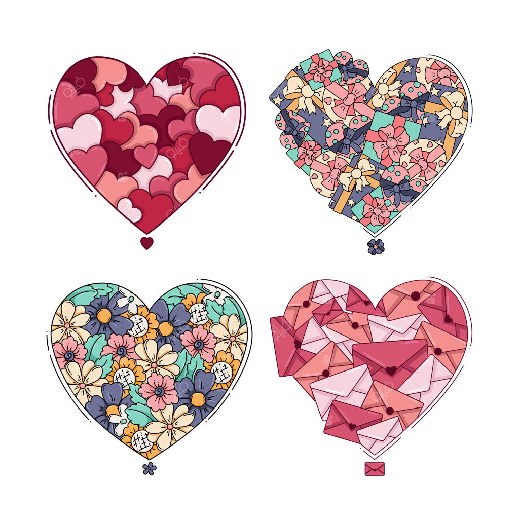 مجموعه کارت‌پستال‌های قلبی