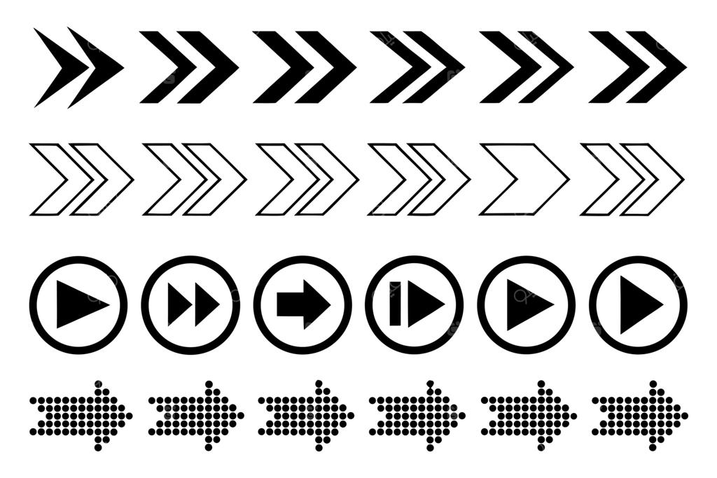 مجموعه‌ای متنوع از طرح‌های فلش و آیکون‌های جهت‌دار برای پروژه‌های رابط کاربری و طراحی گرافیک