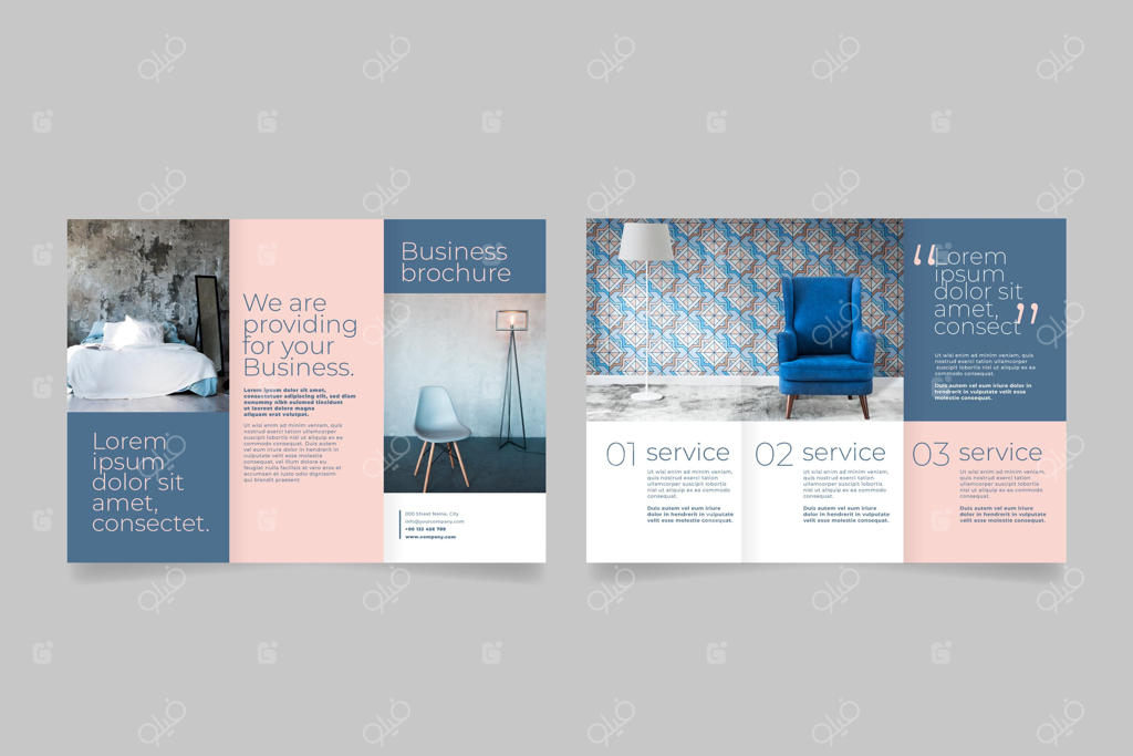 بروشور سه‌لتکه ساده با عکس