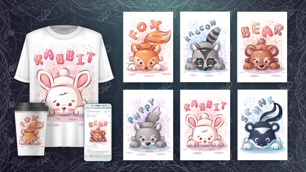 شخصیت‌های کارتونی: مجموعه‌ای از حیوانات دوست‌داشتنی و بامزه در حالت خوابیده