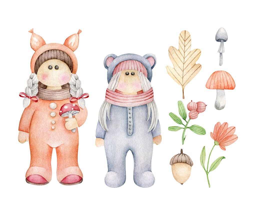 کودکان کارتونی با لباس حیوانات جنگل