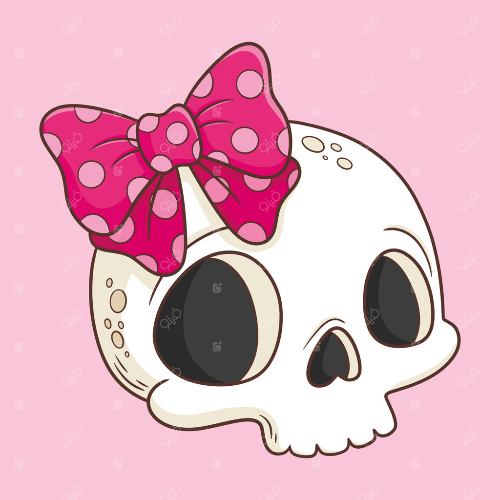 تصویر کارتونی جمجمه دست‌کشیده