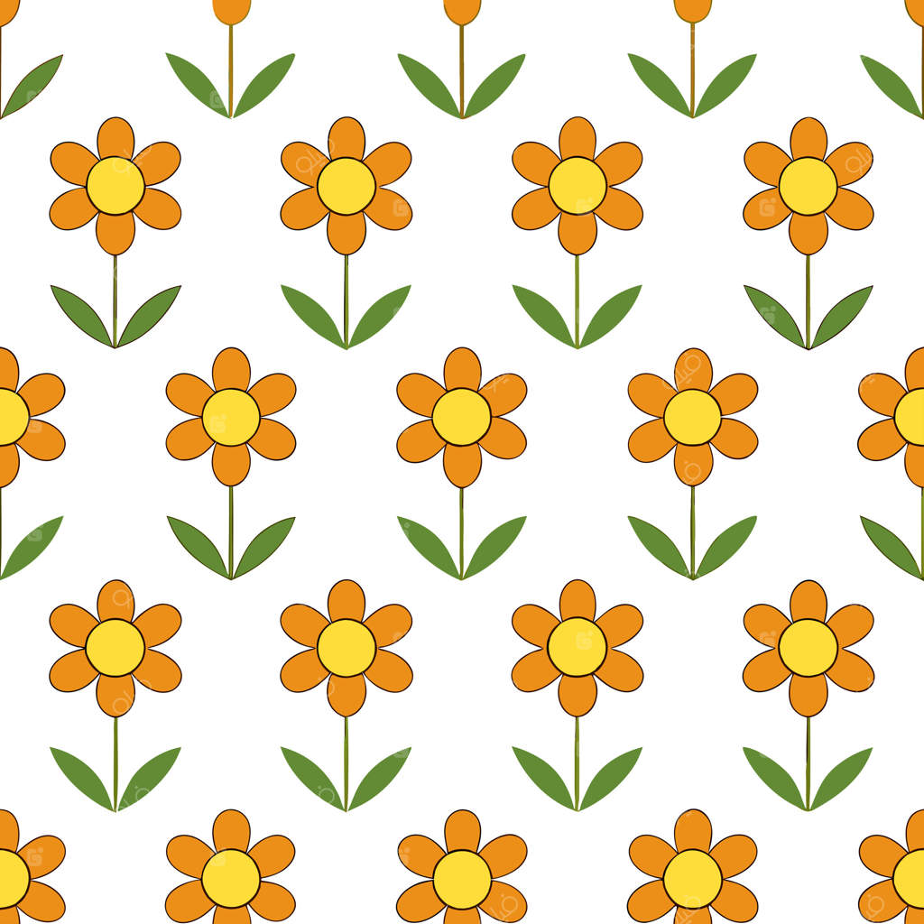 پترن یکپارچه کاشی گل های باغ بوسیده از آفتاب با پرتوهای طلایی برجسته‌کننده گل‌های درخشان