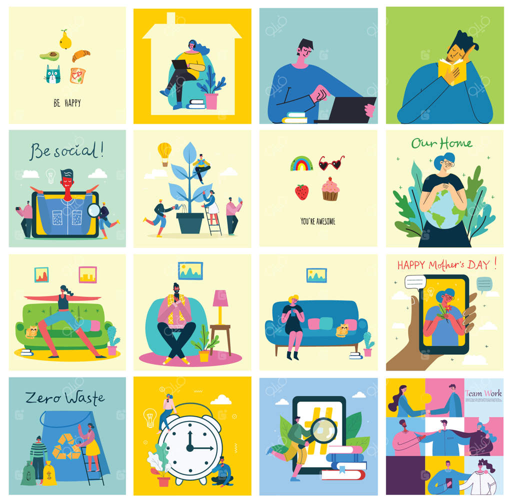 تصویرسازی مفهومی تیمی، کسب‌وکار و استارت‌آپ