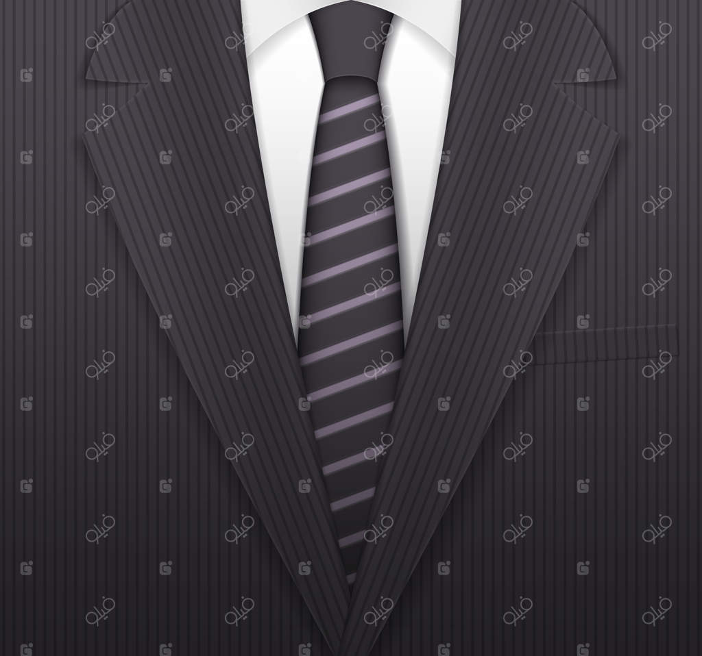 پس‌زمینه وکتور: کت مشکی با کراوات راه‌راه