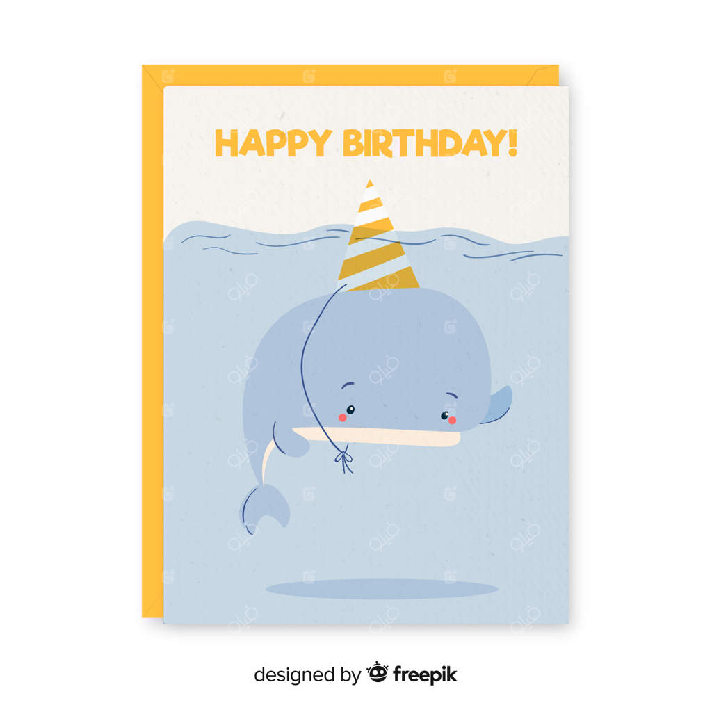 قالب دعوت‌نامه تولد با طراحی تخت