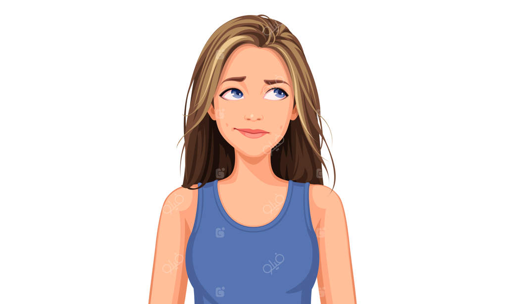 تصویرسازی زنی زیبا با حالات مختلف چهره