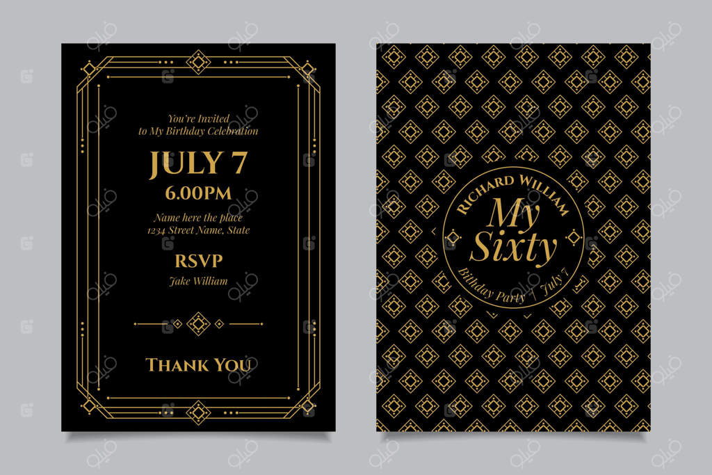 پترن شیک دعوت‌نامه تولد