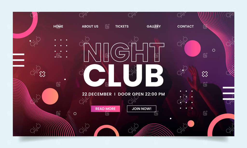 صفحه فرود باشگاه شبانه گرادینت