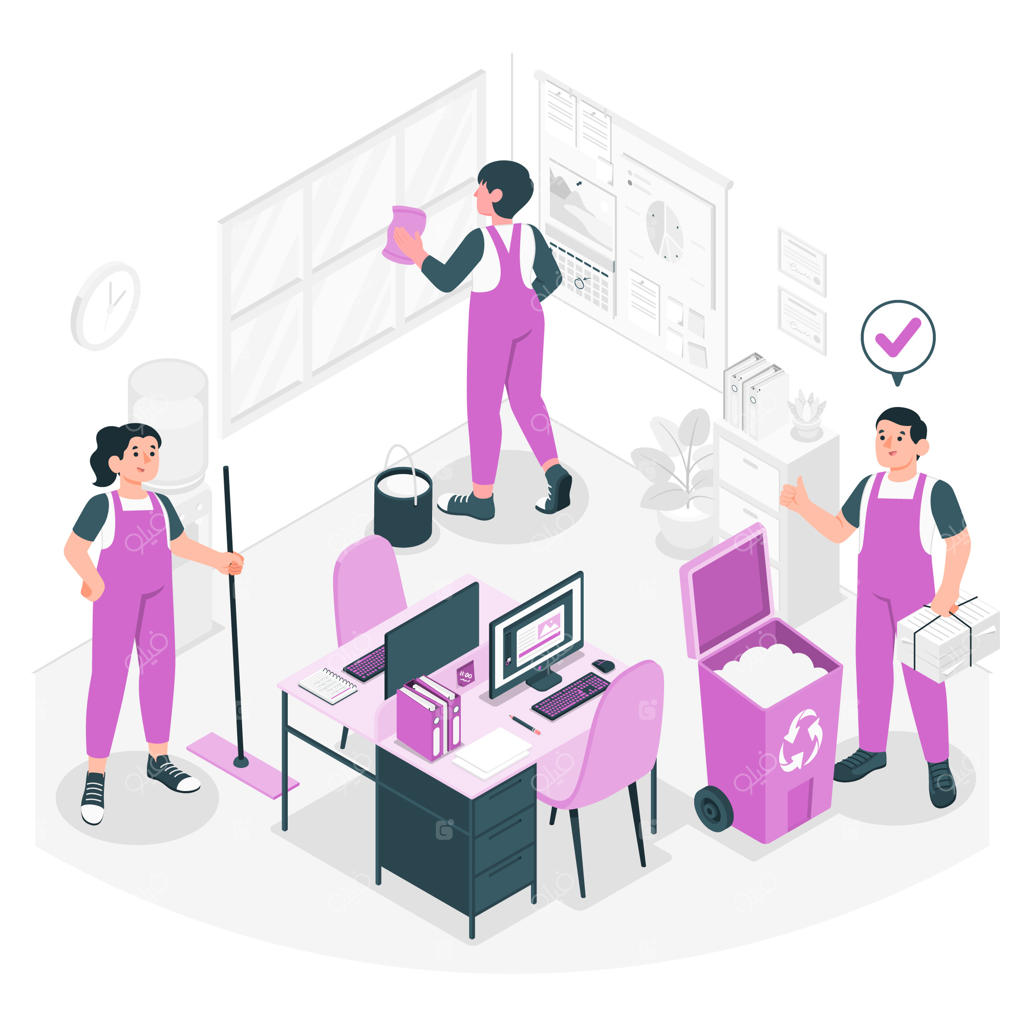 تصویرسازی مفهوم خدمات نظافت