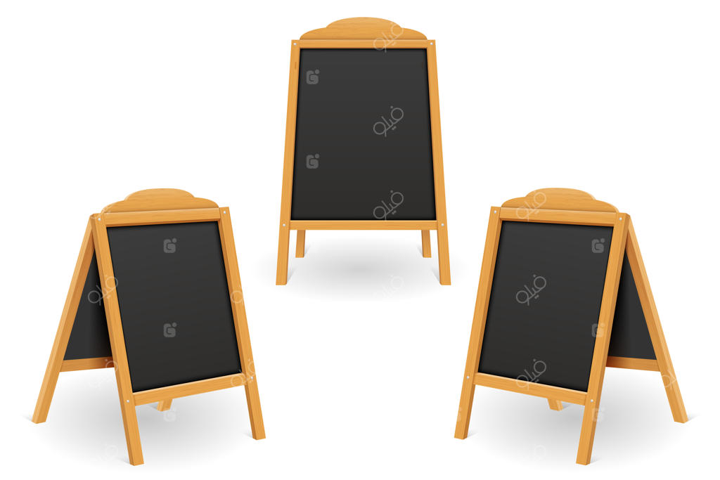 تابلوی منوی چوبی سیاه، قالب خالی