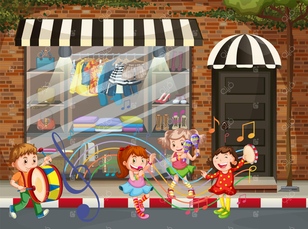 صحنه‌ای از خیابان با عابران پیاده