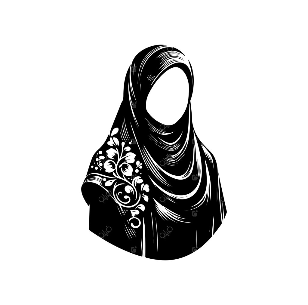 طراحی تصویرسازی وکتور فشن با استایل حجاب ایستاده
