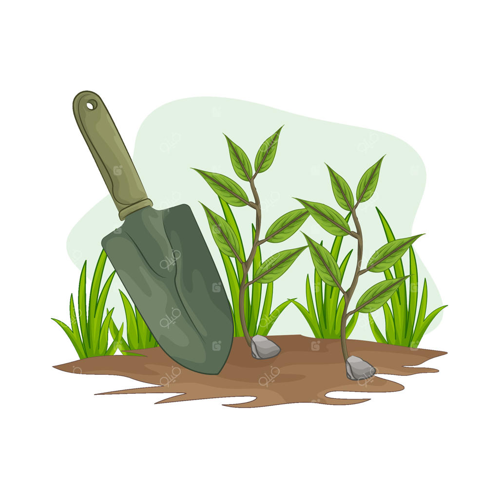 تصویرسازی بیل باغبانی