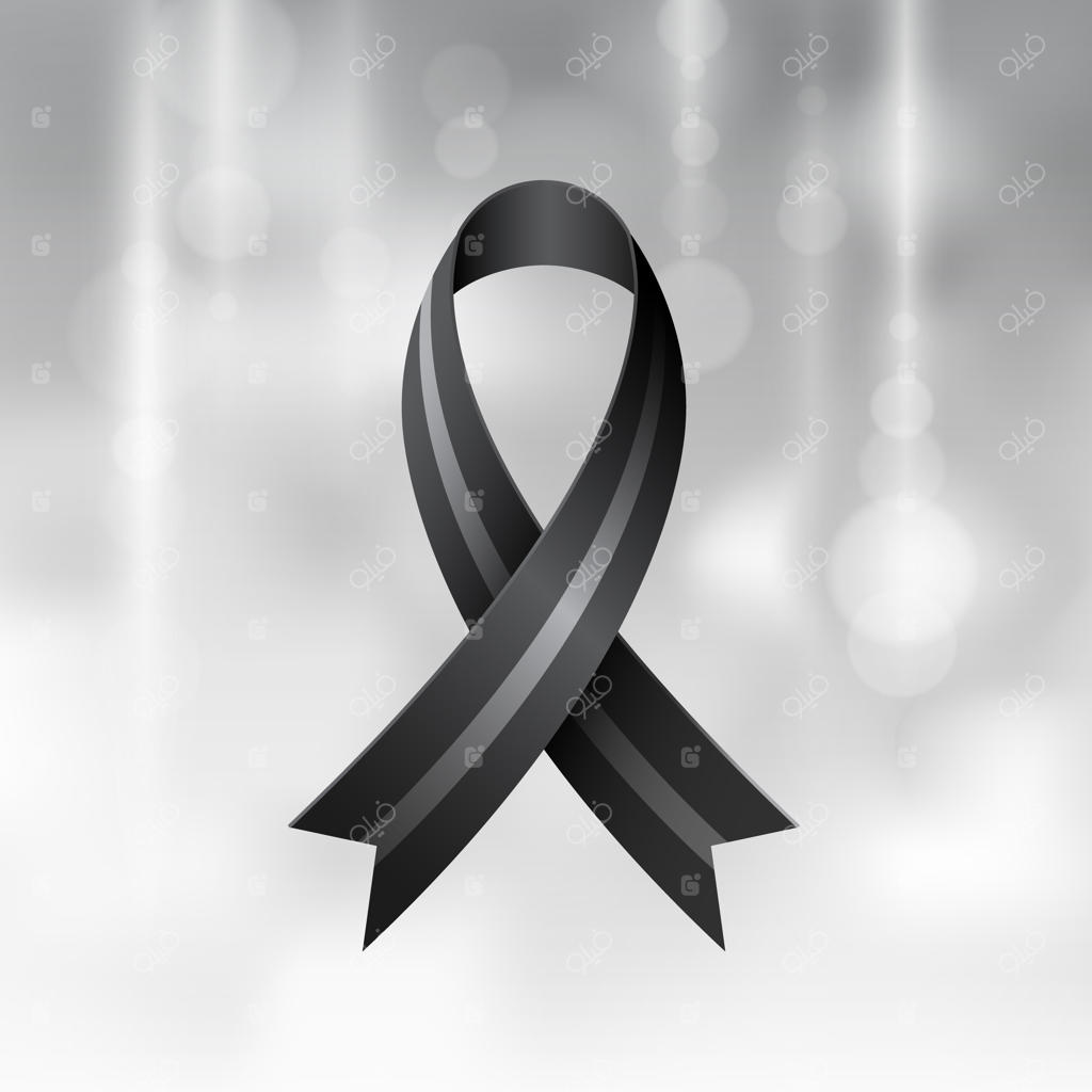 روبان سیاه روی پس‌زمینه خاکستری