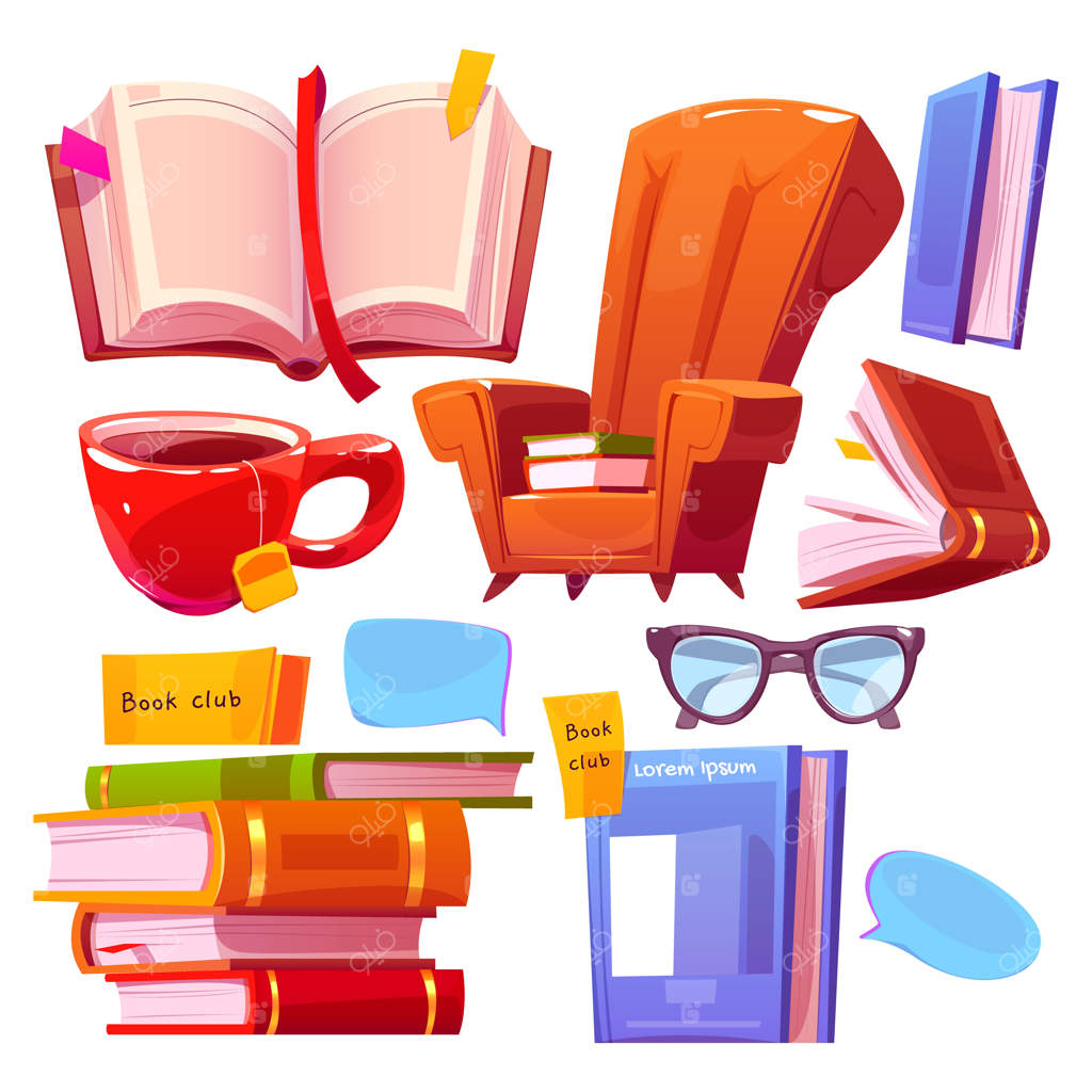 عناصر کارتونی برای باشگاه کتابخوانی