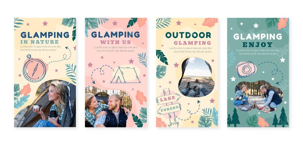 استوری‌های اینستاگرام با طرح دستی و طراحی تخت برای گلمپینگ