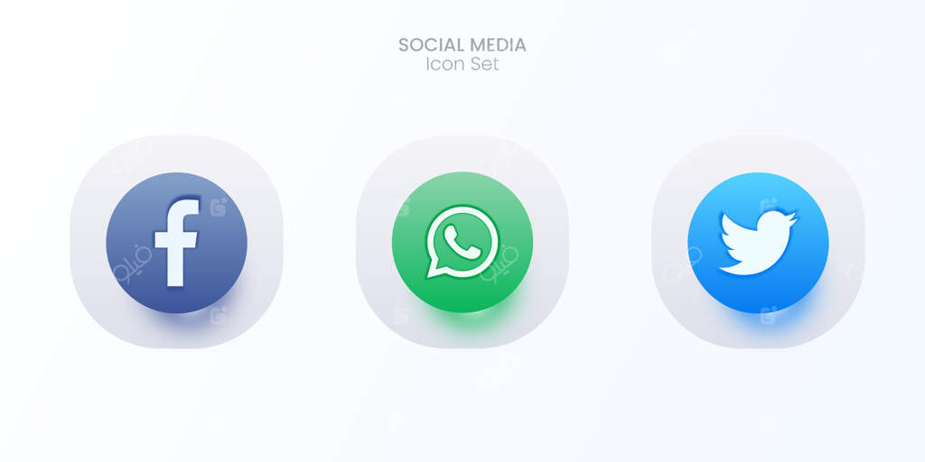 مجموعه آیکون‌های سه‌بعدی شبکه‌های اجتماعی